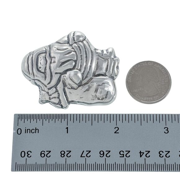 Southwest Mexico Taxco TN-27 Sterling Silver 925 Christmas Santa Pin Brooch - Picture 6 of 6